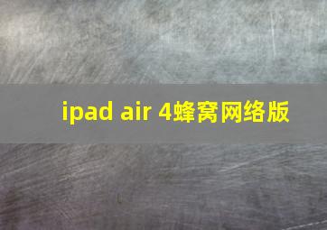 ipad air 4蜂窝网络版